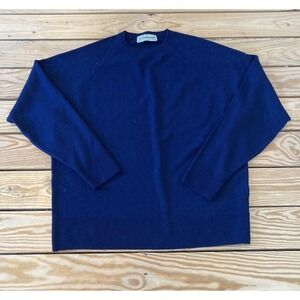 Edinburgh Brittish Isles Lambs Wool Sweater Size Large Men’s Blue